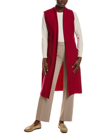 EILEEN FISHER | Womens | Shawl Wool Vest | Red