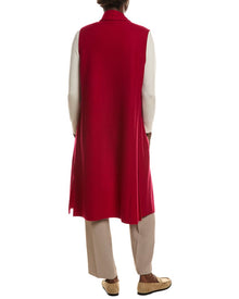 EILEEN FISHER | Womens | Shawl Wool Vest | Red