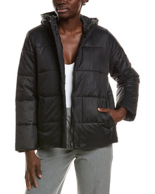 EILEEN FISHER | Womens | Petite Hooded Puffer Coat | Black