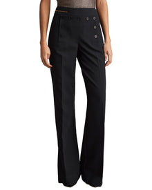 Reiss | Womens | Sidney Wide Leg Button Trouser | Navy