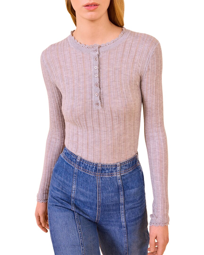 Ulla Johnson | Womens | Delia Henley Knit Top | gray