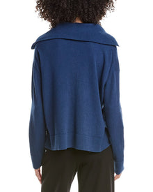 Lafayette 148 New York | Womens | Half Zip Collared Sweater | Blue