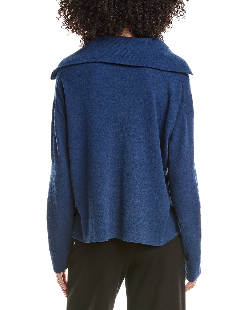 Lafayette 148 New York | Womens | Half Zip Collared Sweater | Blue
