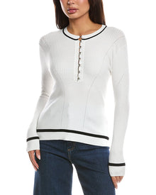 rag & bone | Womens | Kassy Rib Henley | Ivory