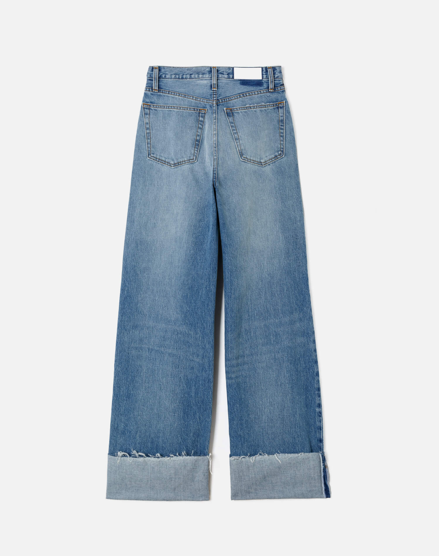 Womens | High Rise Wide Leg Cuff | Vintage Biker Blue