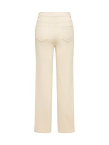 High-Waisted Straight-Leg Jean | Beige