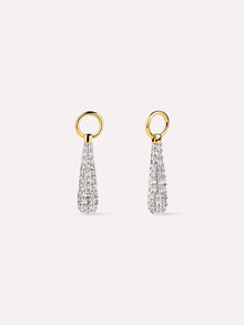 Micropave Drop Earring Charms | 14K Gold on Brass/Rhodium on Brass | Cubic Zirconia