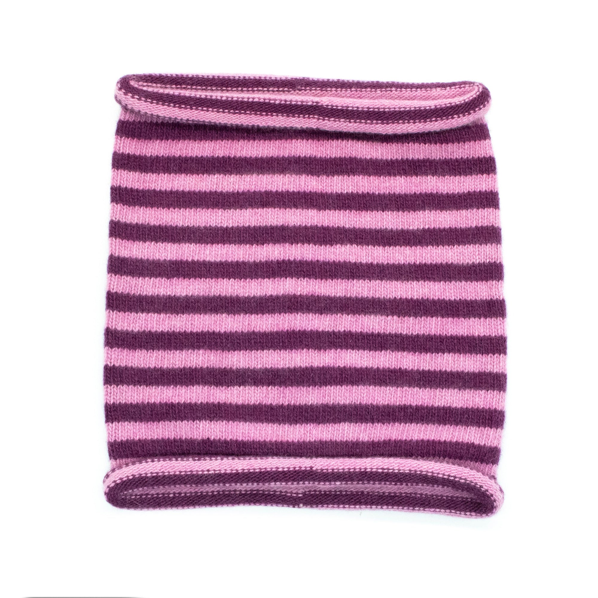 Kids Cashmere Striped Neck Warmer | Pink/Damson