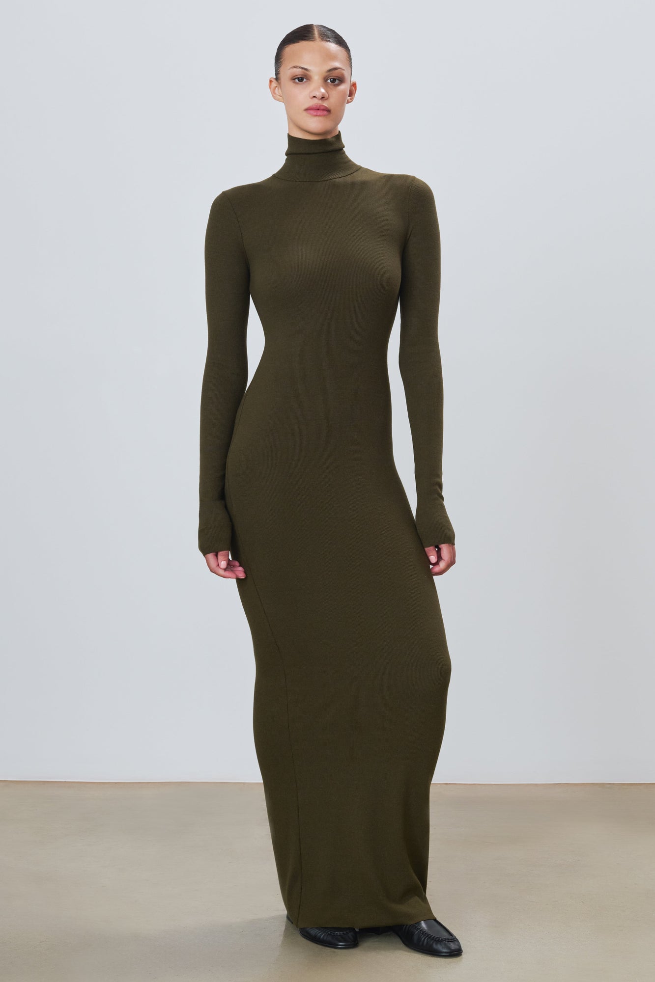 LONG SLEEVE TURTLENECK MAXI DRESS - ETERNE