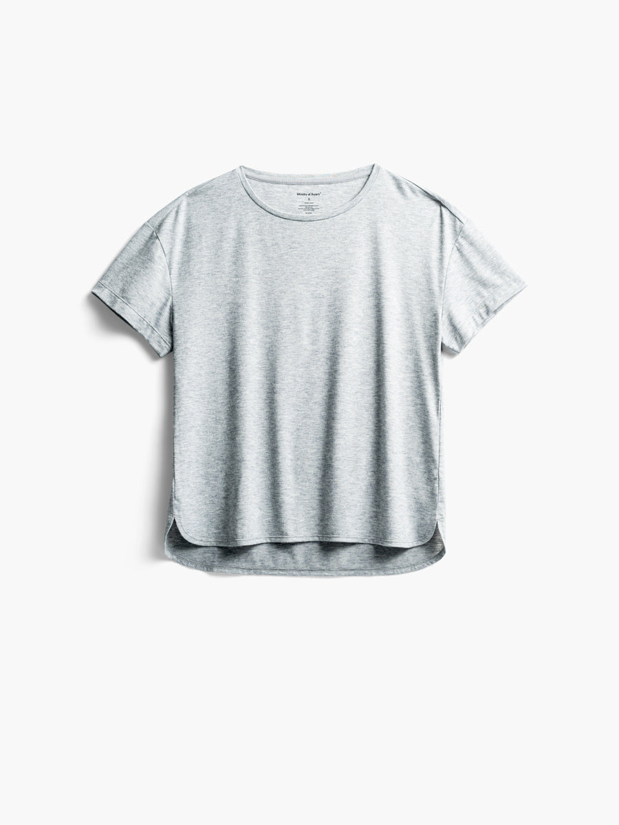 Womens | Composite Merino Boxy Tee | Pale Grey Heather