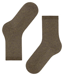 Womens | Shiny Rib Socks | Terra