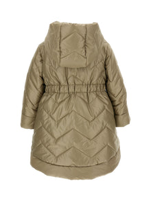 Girls | Quilted Technical Fabric Down Jacket | Taupe