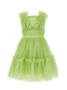 Girls | Party Time Tulle Dress | Lime Green