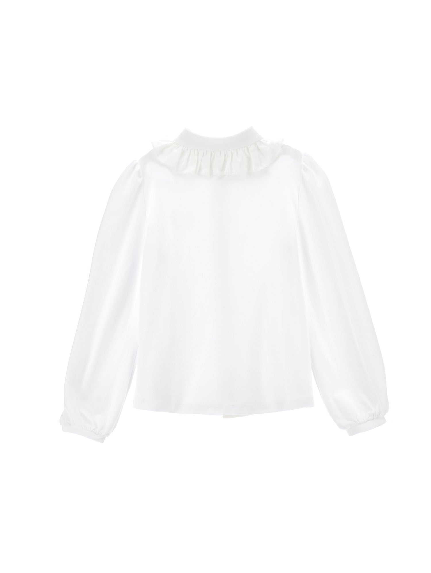 Girls | Stretch Organic Cotton Shirt With Rhinestones | White