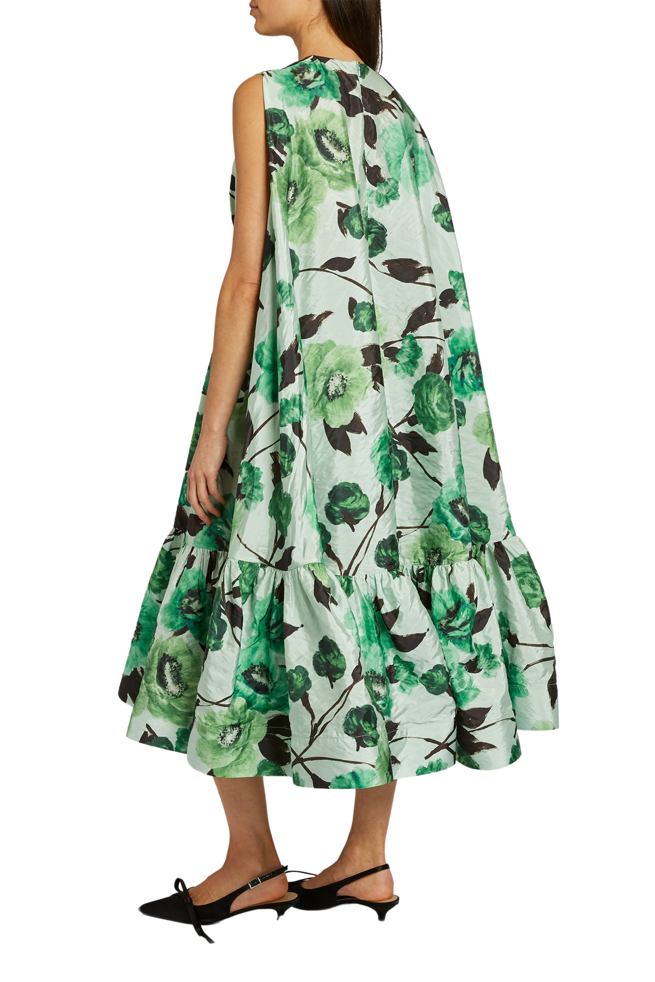 ERDEM Floral Midi Dress with Cape