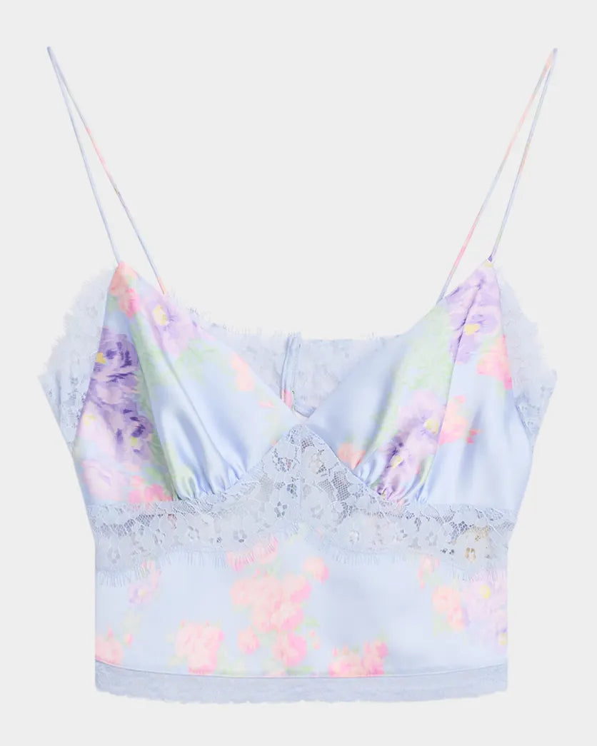 Spritely Satin Floral Cami | Peachy Blues