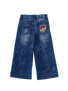 Girls | Daffy Duck Fleece Trousers | Stone Denim Blue
