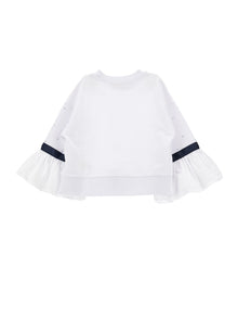 Girls | Closed Sweatshirt With Ruffles | White