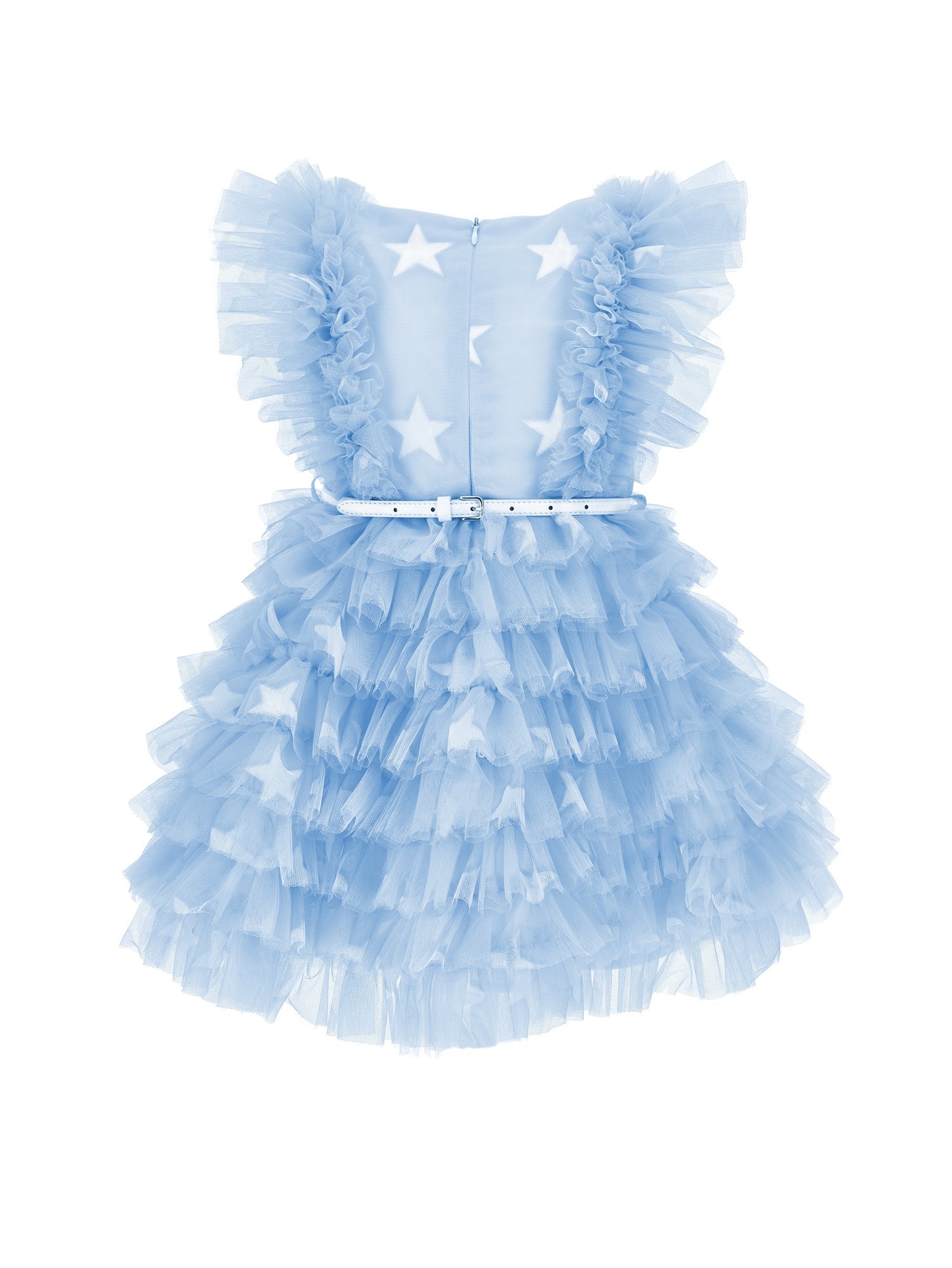Girls | Tulle Dress With Ruffles | Sky Blue