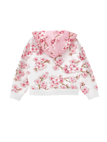 Girls | Two-Tone Open Hoodie | White