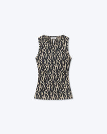 Safea Printed Mesh-Jersey Tank Top | Brushtroke Animal