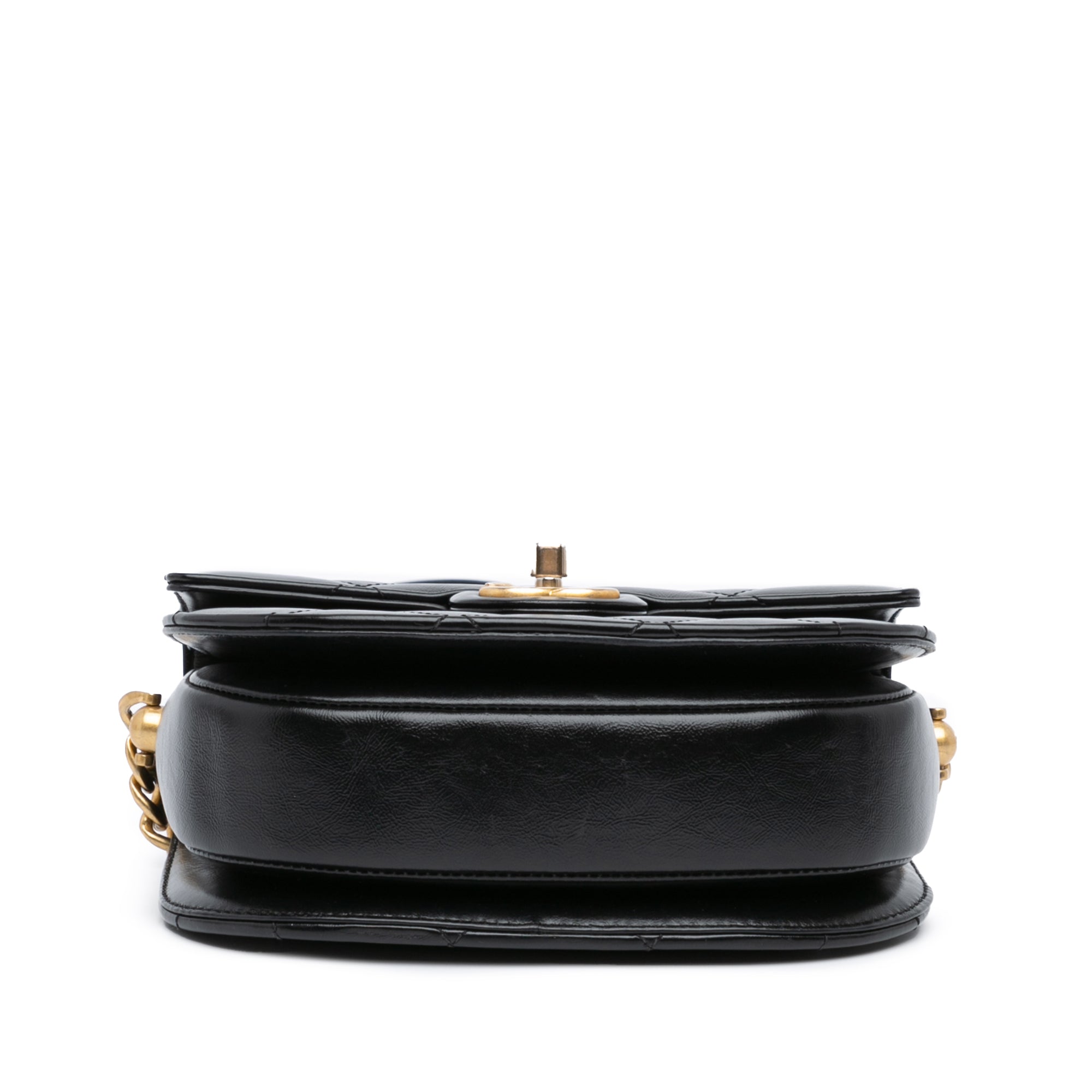 Chanel | Pre-Owned CC Quilted Calfskin Round Moon Messenger Flap | Black