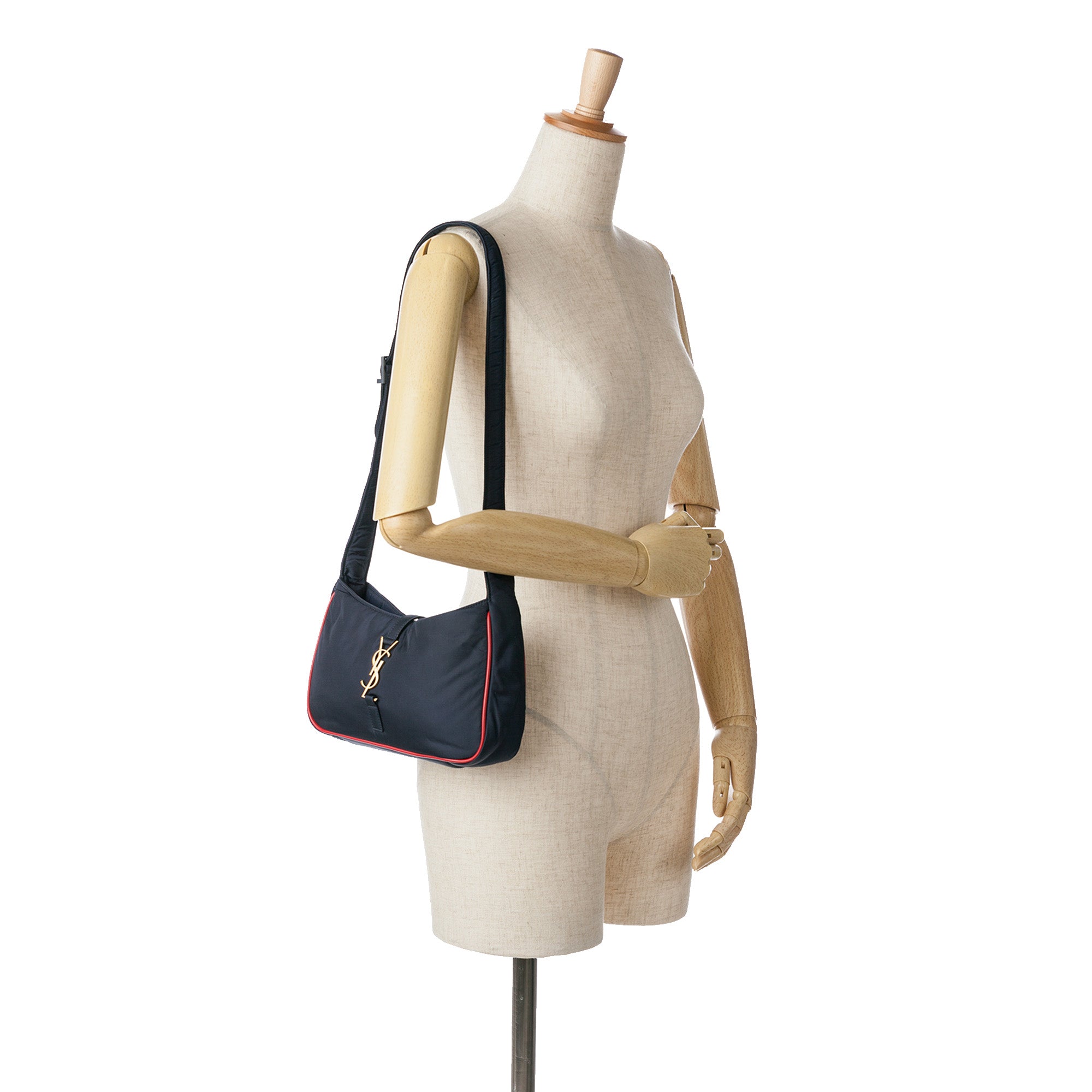 Saint Laurent | Pre-Owned Nylon Le 5 a 7 Shoulder Bag | Blue/Navy