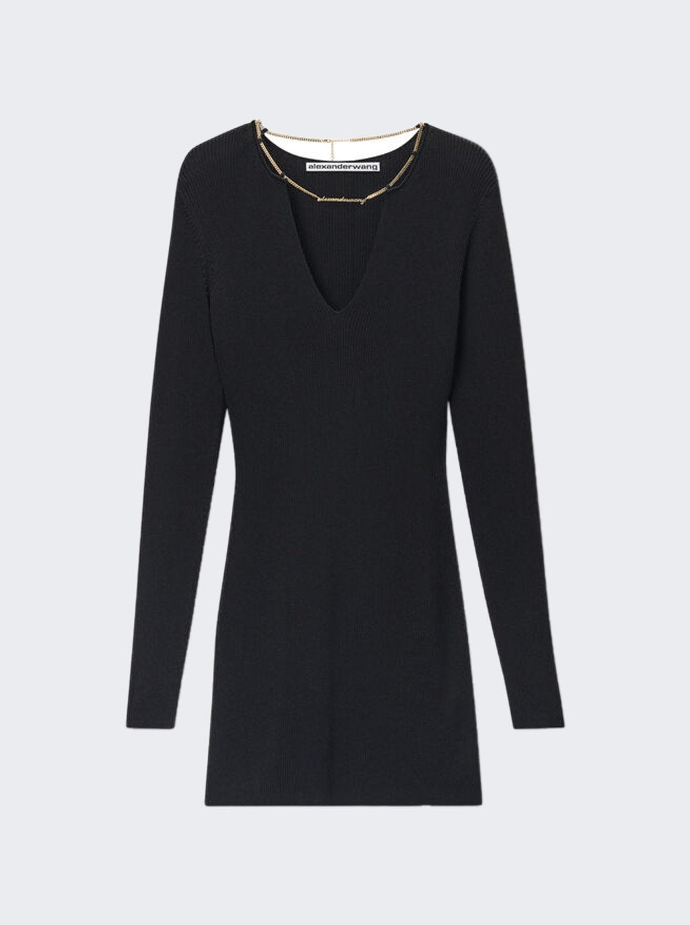 Women | alexanderwang | Mini Dress With Nameplate Chain Black