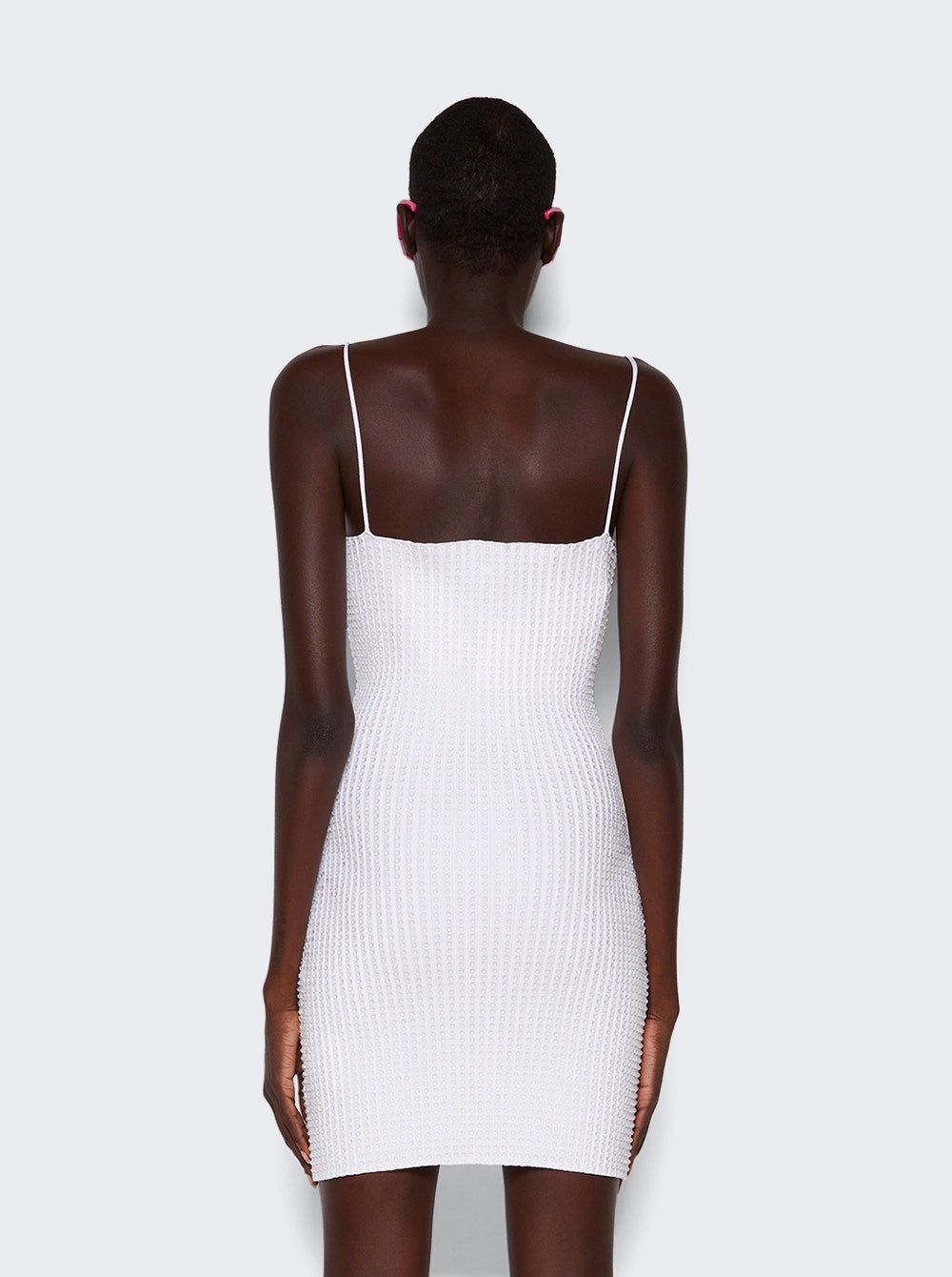 Women | alexanderwang | Clear Crystal Rib Mini Dress | White