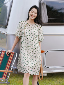 Silk Chiffon Dress | Green