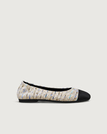 Enfiis Floral Rice Apricot Square Toe Ballet Flats | Multi