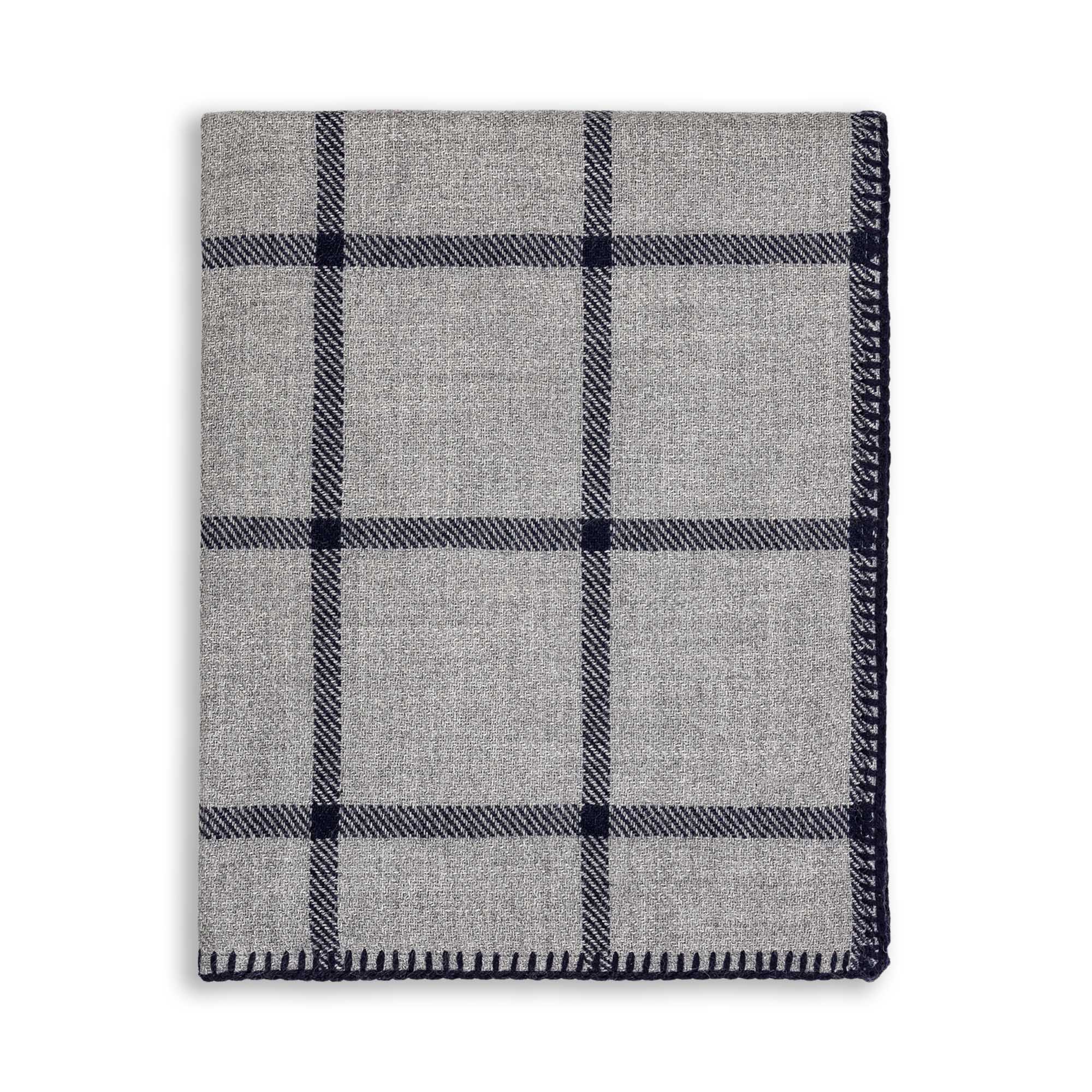 Graydon Throw | Light Grey / Navy