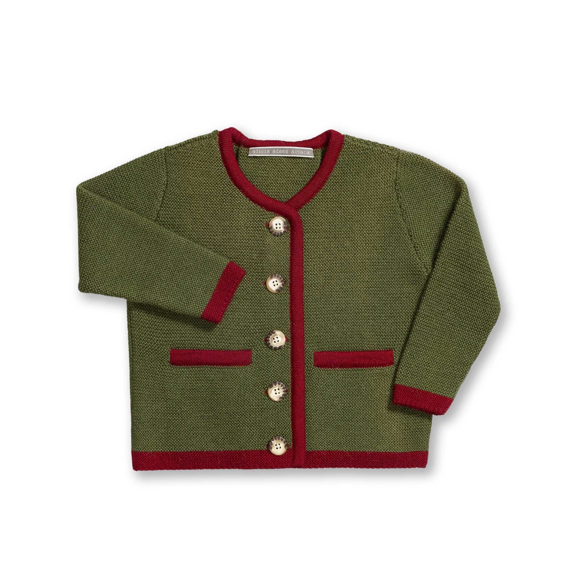Kids | Salzburg Cardigan | Pine / Scarlet