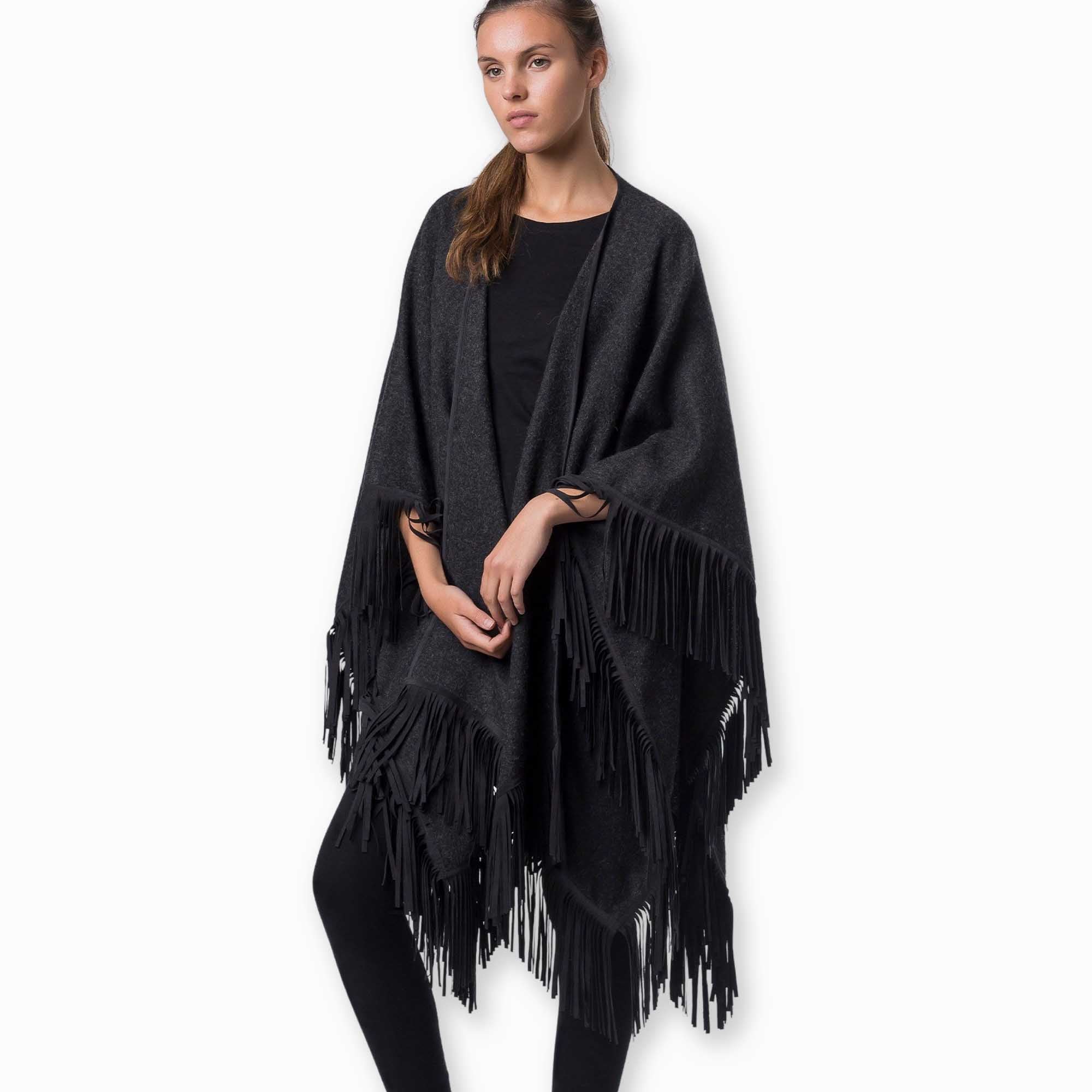 Unisex | Santa Fe Cape | Black Melange