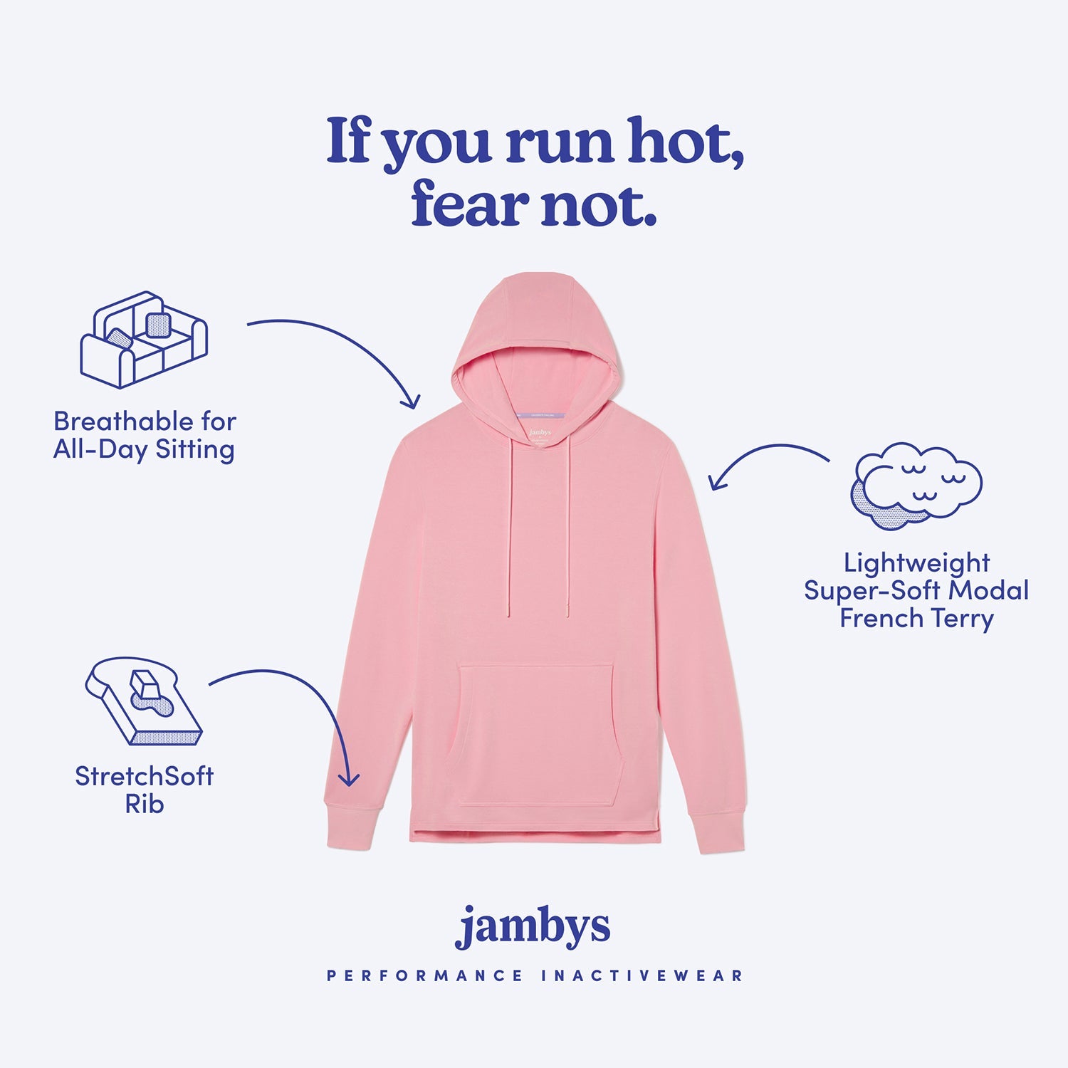 Modal French Terry House Hoodie | Flamingo