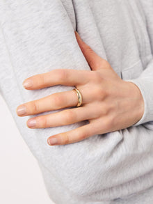 Thatcher Band Ring | 14K Gold on Brass | Cubic Zirconia