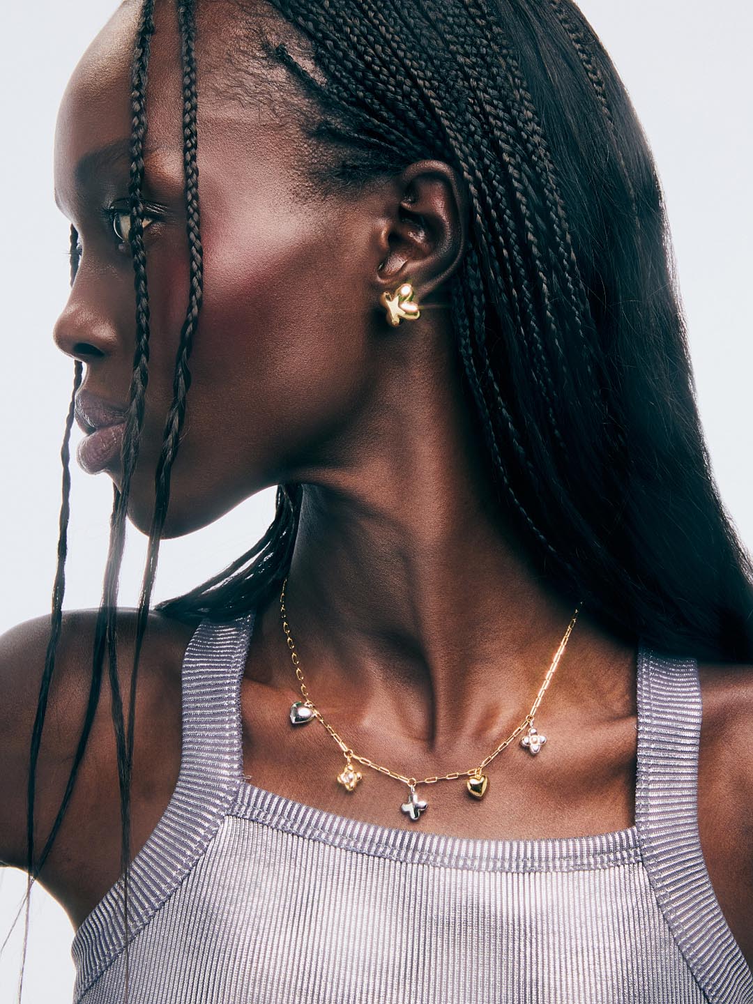 Cassia Stud Earrings | 14K Gold on Brass