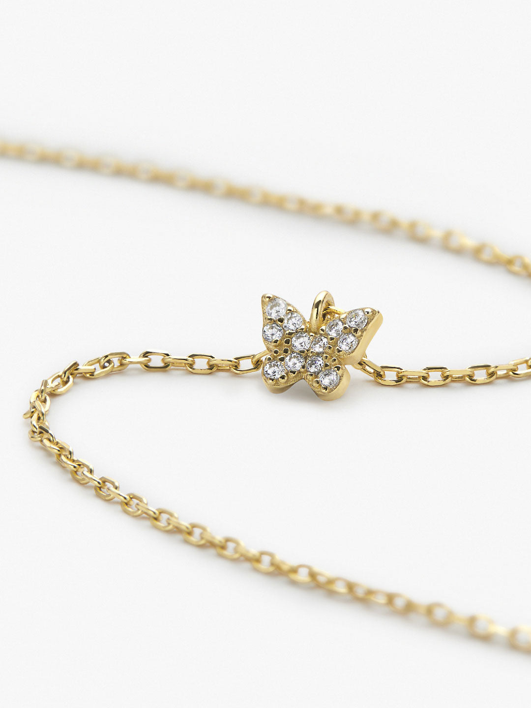 Souryaz Butterfly Necklace | 14K Gold on Sterling Silver | Cubic Zirconia