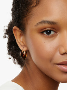 Spencer Statement Earrings | 14K Gold on Brass | Dark Tortoise Acetate