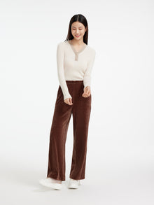Slim-Cut Casual Track Trousers | Brown