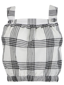 Women | Lisa Marie Fernandez | Blouson Button Top And White Check | Black