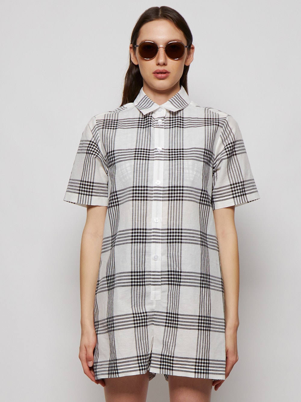Women | Lisa Marie Fernandez | Tennis Playsuit And White Check | Black