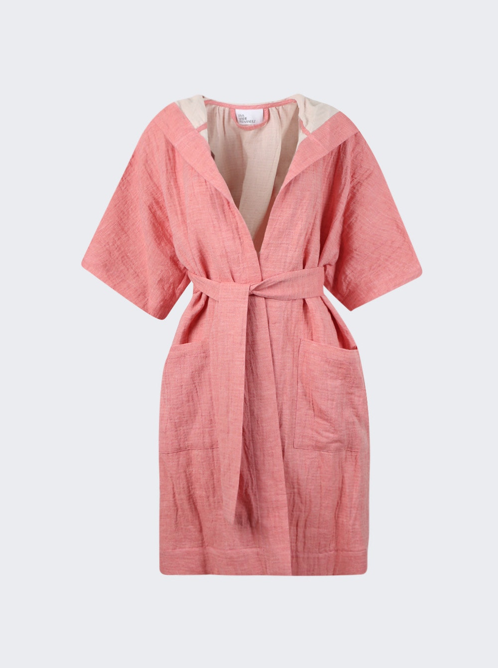 Women | Lisa Marie Fernandez | Hooded Dressing Gown Short | Salmon Pink