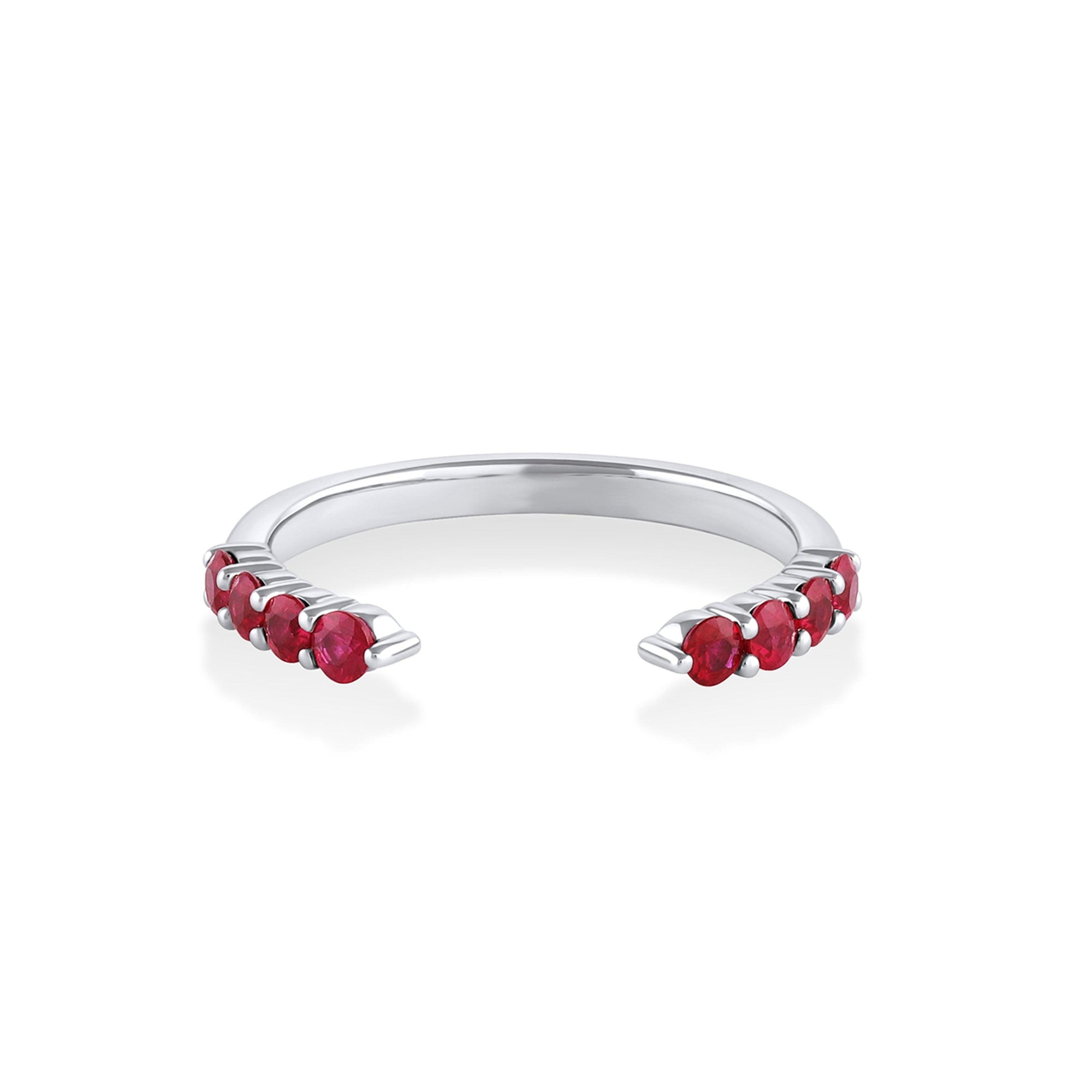 Women | Ruby Cosmic Light Open Shank Band | 14k White Gold