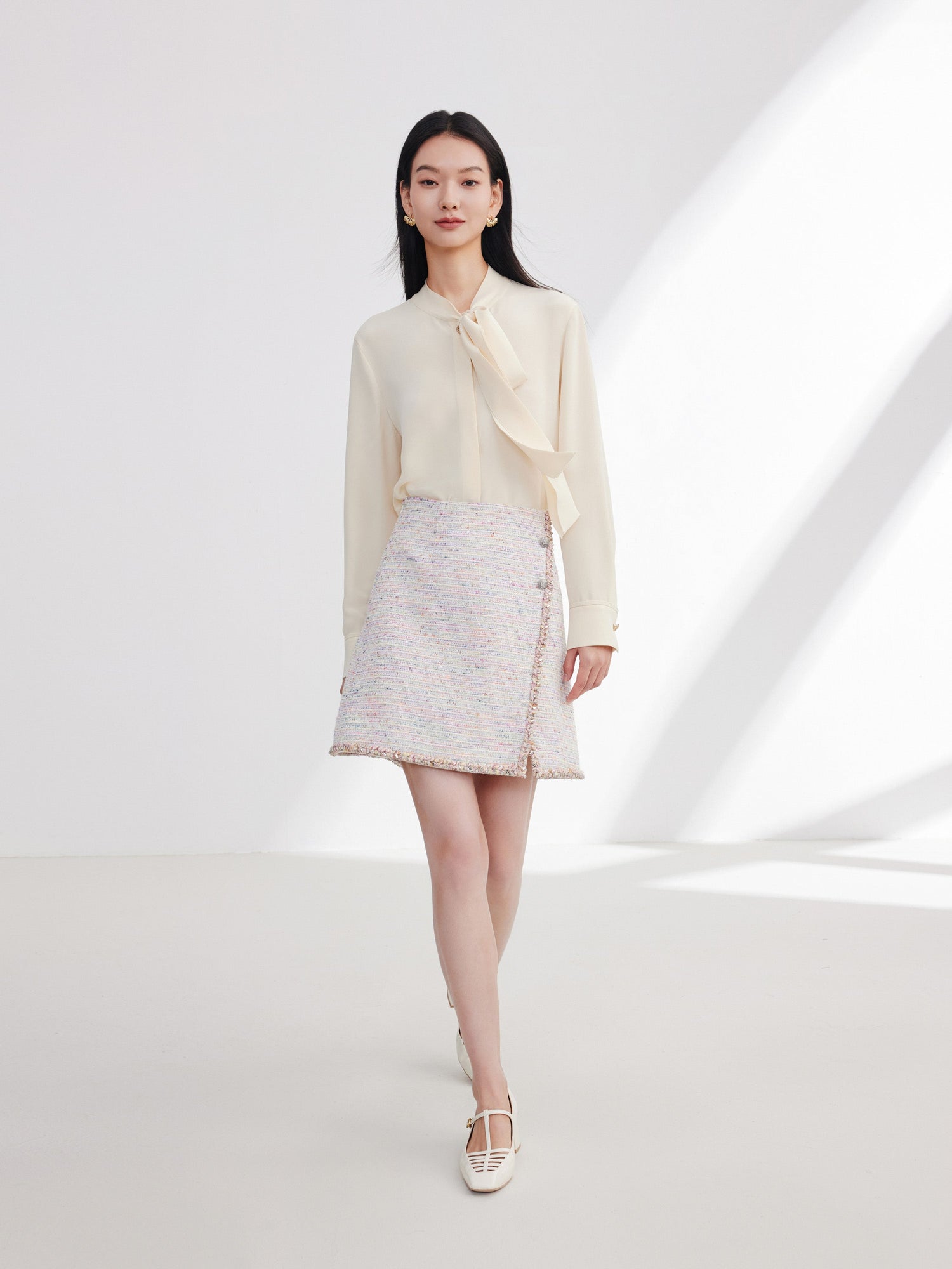 Tweed Mini Skirt | Pink