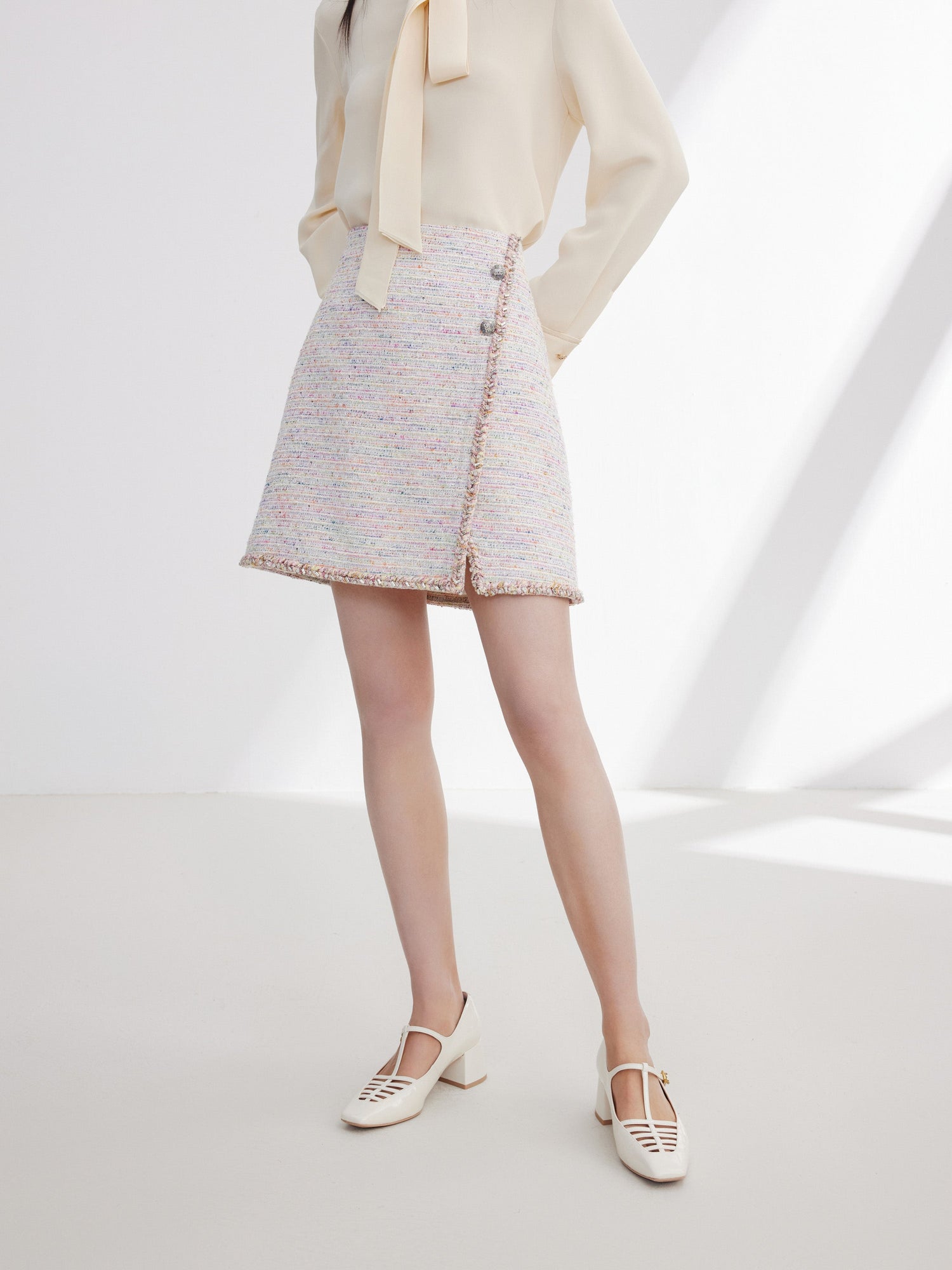 Tweed Mini Skirt | Pink