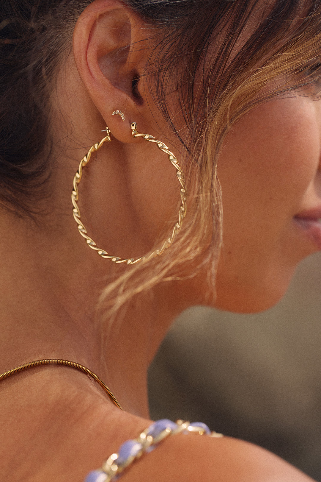Hanalei Twisted Hoops | Sivan Ayla x Luv Aj | 18K Gold Plated