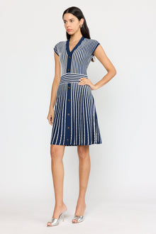 Kris Dress | Pinstripe Navy