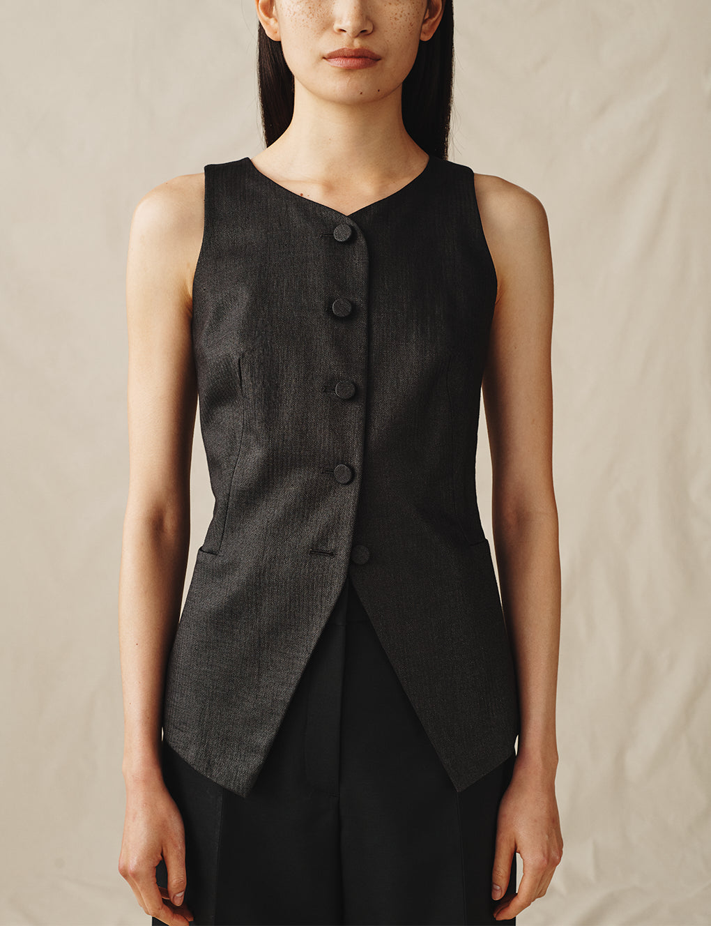 Womens | The Sculpted Vest | Black