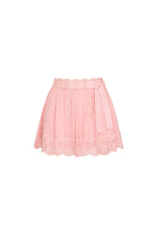 Womens | Matera Cotton Stripe Mini Skirt | Cherry Pink